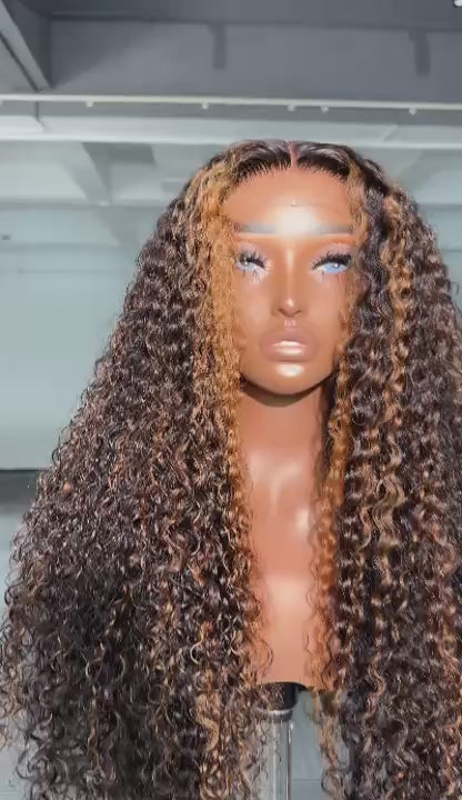27#&2#  Fumi curly 5x5 middle pat wigs